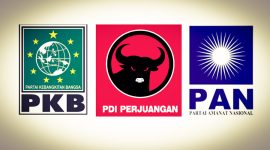 Logo PKB, PDI Perjuangan, dan PAN (Kolase Foto nolesa.com) 