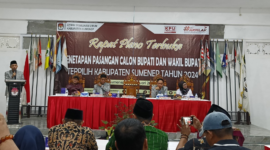 KPU Sumenep gelar rapat pleno terbuka penetapan paslon FAHAM sebagai pemenang Pilkada Sumenep 2024 (Foto: ist/nolesa.com)