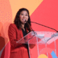 Menteri Komdigi RI, Meutya Hafid saat sambutan dalam forum Google Cloud Summit Jakarta 2025, Kamis kemarin, 22/5/2025 (foto: ist)