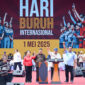 Presiden Prabowo menghadiri peringatan Hari Buruh Internasional di Monas, Jakarta, Kamis, 1/5/2025 (Foto: IP/nolesa.com) 