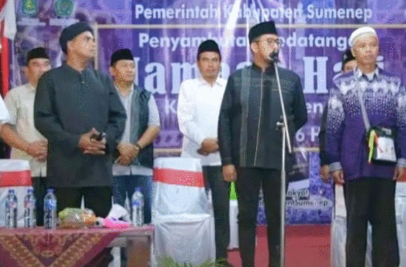 Bupati Sumenep Bersama Forkopimda Kompak Sambut Kedatangan Jemaah Haji di Gor A. Yani, Rabu malam 18/6/2025 (foto: ist) 