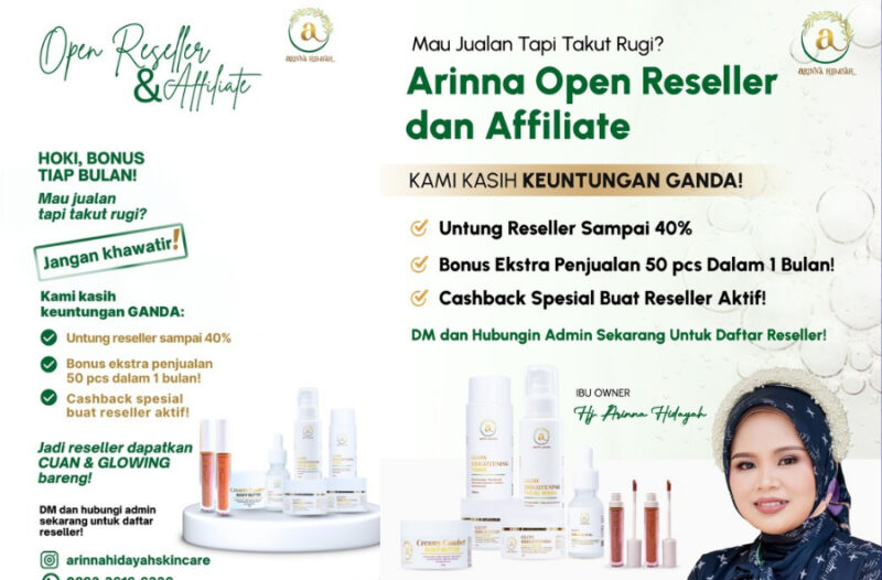 Arinna Hidayah Skincare Buka Peluang Usaha Kekinian, Cocok Bagi Pemula