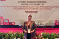 Direktur RSUD dr. H. Moh. Anwar Sumenep, dr. Erliyati, M.Kes saat menghadiri Rapat Kerja Teknis dan Seminar nasional Unit Donor Darah PMI Tahun 2025 di Jakarta, 16-17/7/2025 (foto: IST) 