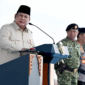 Presiden Prabowo saat menyampaikan amanat pada Upacara Gelar Pasukan Operasional dan Kehormatan Militer di Pusdiklat Kopassus, Batujajar, Kabupaten Bandung Barat, Jawa Barat, Minggu, 10/8/2025 (foto: IP) 