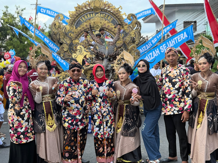 CV Faizah Sejahtera Turut Meriahkan Karnaval Budaya HUT ke-80 RI Kecamatan Ganding, Sumenep, Selasa, 19/8/2025 (for NOLESA.COM) 