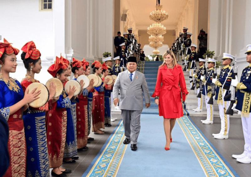 Suasana penyambutan kunjungan Ratu Maxima dari Belanda di Istana Merdeka, Jakarta, Kamis, 27/11/2025 (Foto: IP)