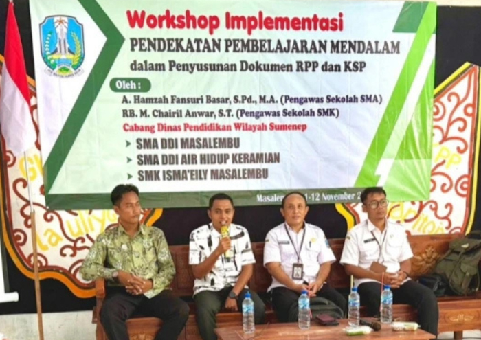 Sekolah Menengah Atas (SMA) Darud Da’wah wal Irsyad (DDI) Masalembu, Sumenep, menggelar Workshop Implementasi Pembelajaran Mendalam (foto: istimewa) 