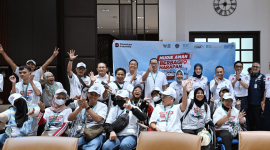 Kemenhub RI memberangkatkan 303 peserta mudik graris ramah anak dan disabilitas tahun 2026 (Foto: Ist)