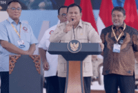 Presiden Republik Indonesia Prabowo Subianto menghadiri peringatan Hari Buruh Internasional (May Day) 2026 di Monumen Nasional (Monas) Jakarta, Juma, 1/5/2026 (Foto: Istimewa)
