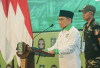 Ketua Umum PKB Gus Muhaimin sambutan dan membuka Temu Nasional Pondok Pesantren di Jakarta, Senin, 18/5/2026 (Foto: Istimewa)