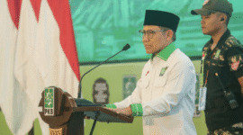 Ketua Umum PKB Gus Muhaimin sambutan dan membuka Temu Nasional Pondok Pesantren di Jakarta, Senin, 18/5/2026 (Foto: Istimewa)