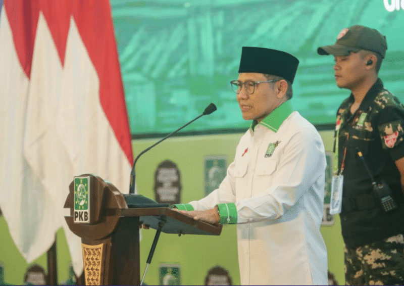 Ketua Umum PKB Gus Muhaimin sambutan dan membuka Temu Nasional Pondok Pesantren di Jakarta, Senin, 18/5/2026 (Foto: Istimewa)