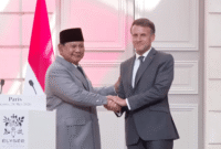 Presiden Prabowo dalam upacara resmi penyambutan kenegaraan di Prancis (Foto: Istimewa) 