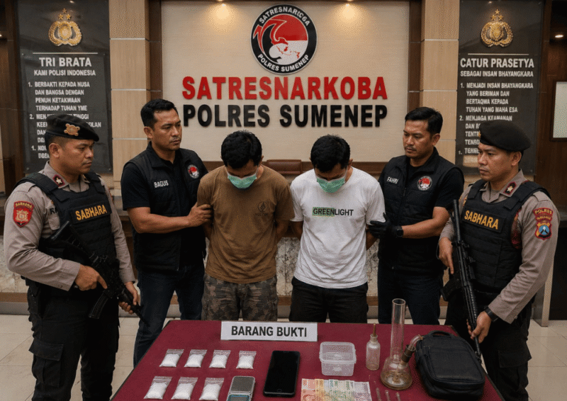 Enam Poket Sabu Disita, Dua Pemuda Diciduk Satresnarkoba Sumenep