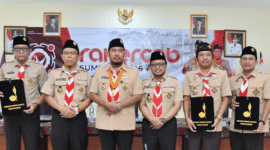 Bupati Fauzi saat menghadiri Rapat Kerja Cabang (Rakercab) Gerakan Pramuka Kwartir Cabang Sumenep Tahun 2026 di Aula DPMPTSP, Senin, 22/6/2026 Foto: Istimwa)