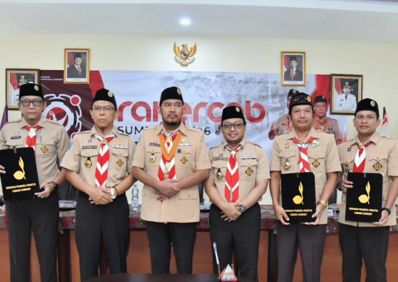 Bupati Fauzi saat menghadiri Rapat Kerja Cabang (Rakercab) Gerakan Pramuka Kwartir Cabang Sumenep Tahun 2026 di Aula DPMPTSP, Senin, 22/6/2026 Foto: Istimwa)