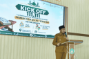 Bupati Fauzi sambutan dalam acara kick off  Hari Santri Nasional Kemenag Sumenep
