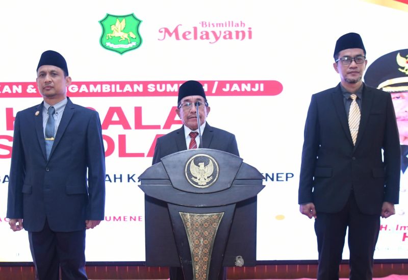 Wakil Bupati Sumenep sambutan dalam acara pelantikan kepala sekolah, Minggu, 11/10/2026 (Foto: Istimewa)
